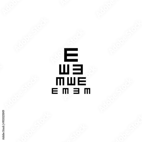 Eye test chart icon isolated on white background