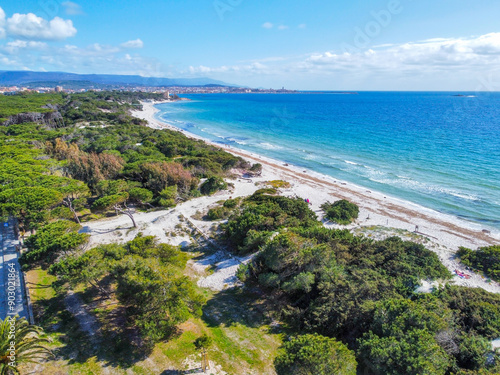 Aerial view of Alghhero shoreline on a sunny day © Gabriele Maltinti