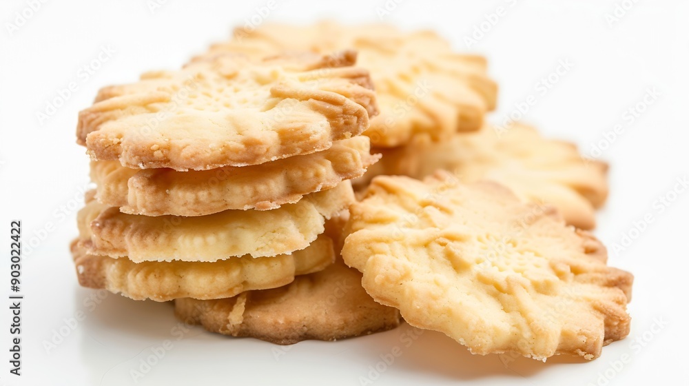 Danish butter cookies butter cookies isolated on white bakcground : Generative AI Danish butter cookies butter cookies isolated on white bakcground : Generative AI