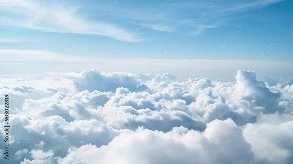 High nature view large white clouds on soft sky background in the morning View of white cloudy on the plane : Generative AI High nature view large white clouds on soft sky background in the morning View of white cloudy on the plane : Generative AI