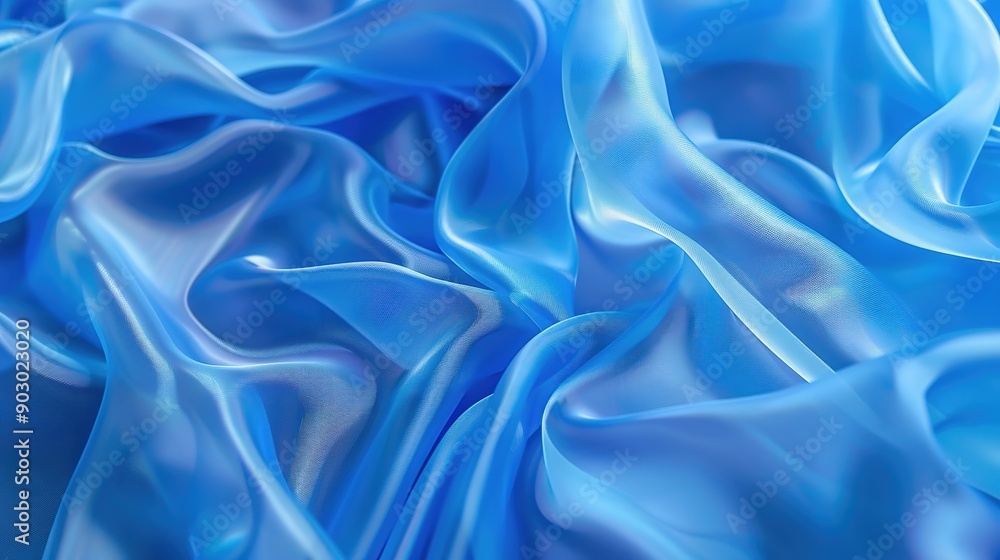Obraz premium Silk Abstract Blue Background with Transparent Effect