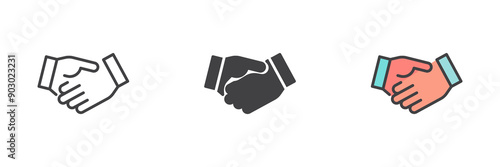 Handshake different style icon set