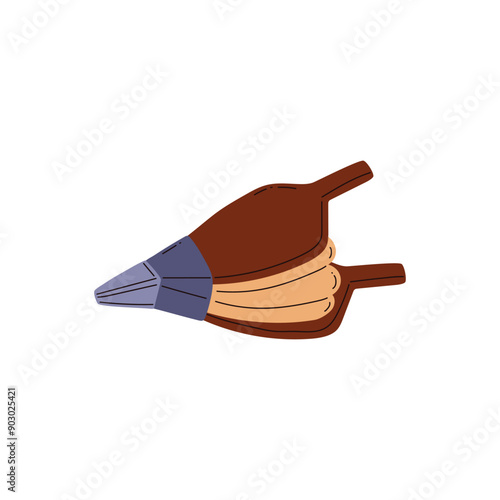 Vintage hand blower vector icon, blacksmith equipment, leather retro manual fire bellows for fanning fire in forge