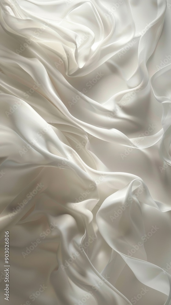 Obraz premium White satin fabric flowing creating abstract shapes background