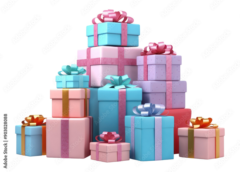 Obraz premium PNG Gift birthday box white background.