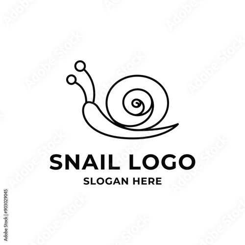 snail logo design concept line art style