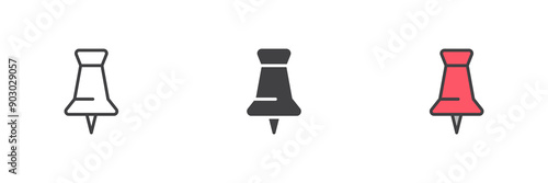 Push pin different style icon set