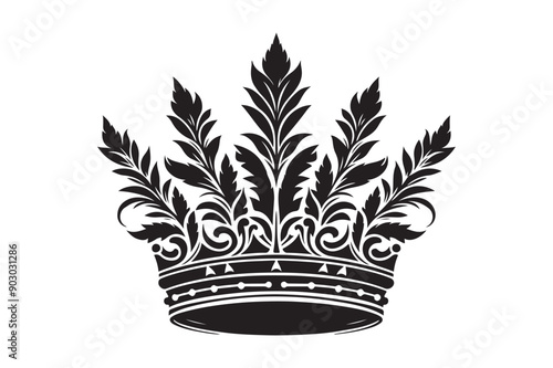 Crown king icon. Corona silhouette sketch - Generative AI