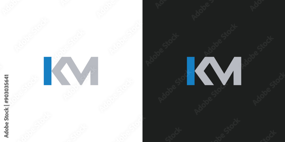 Vector Letter KM Logo Design Vector Letter KM Logo Design