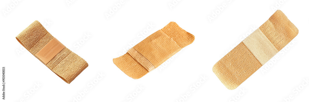 Set of A clean and bright band-aid, ready to use isolated on transparent background (2) Set of A clean and bright band-aid, ready to use isolated on transparent background (2)