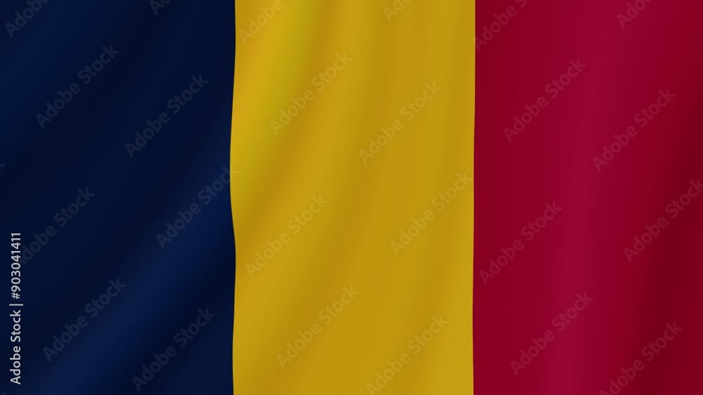 Chad Waving Flag. Realistic Flag Animation. Seamless Loop Background.
Chad Waving Flag. Realistic Flag Animation. Seamless Loop Background.