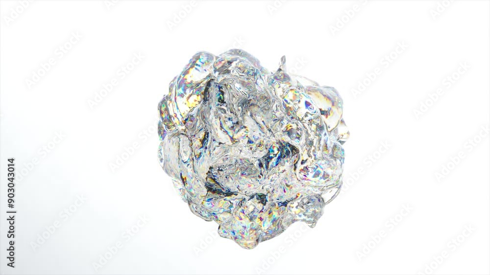 abstract 3d animation of clear liquid on white background abstract 3d animation of clear liquid on white background