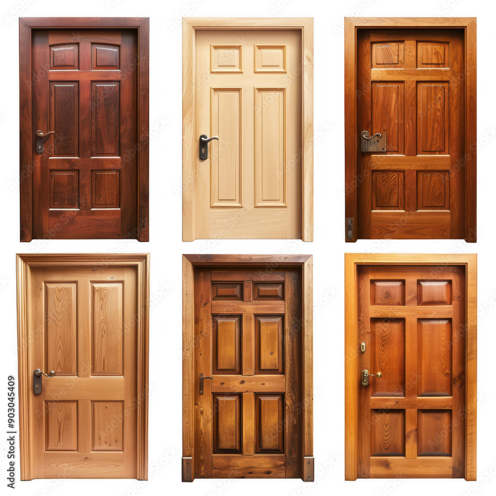 Various Wooden Doors Collection Featuring Different Styles and Wood Types Various Wooden Doors Collection Featuring Different Styles and Wood Types