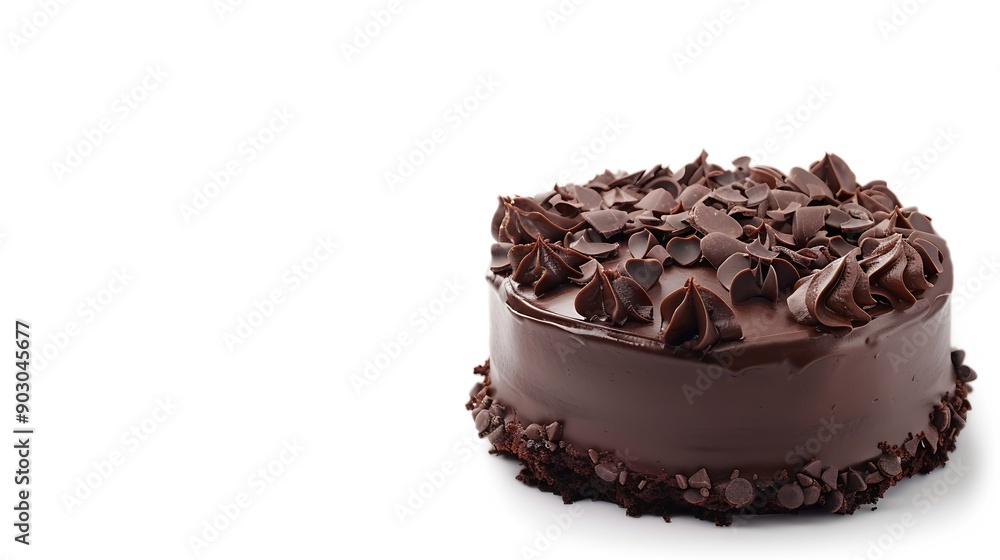 Chocolate cake isolated on white background Birthday or celebration cake close up : Generative AI Chocolate cake isolated on white background Birthday or celebration cake close up : Generative AI
