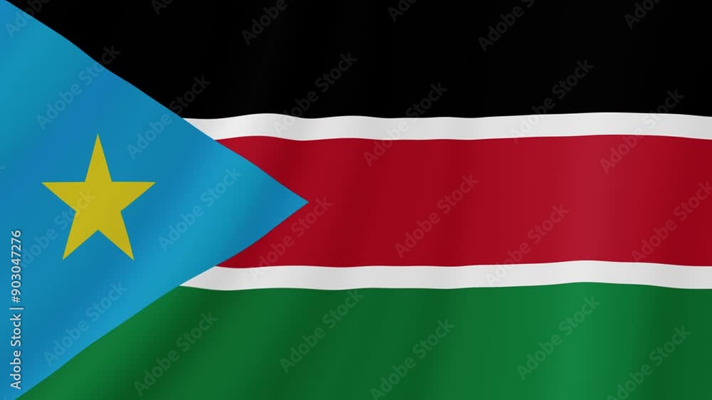 South Sudan Waving Flag. Realistic Flag Animation. Seamless Loop Background.
South Sudan Waving Flag. Realistic Flag Animation. Seamless Loop Background.