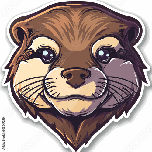 Otter vector mascot logo design with modern illustration concept style for badge, emblem and tshirt printing. Otter sticker. Otter illustration for sport and esport team logotype