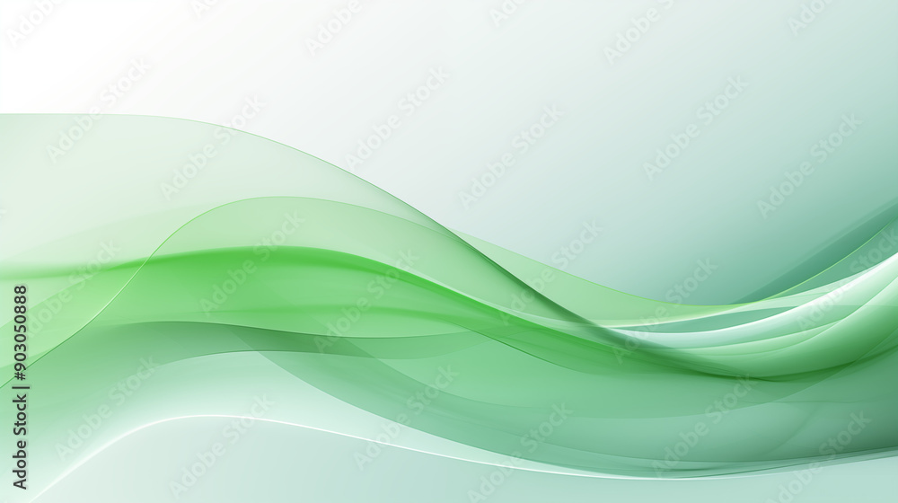 Green Wave Pattern Illustration with Curves and Swirls Green Wave Pattern Illustration with Curves and Swirls