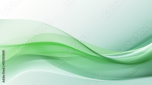 Green Wave Pattern Illustration with Curves and Swirls