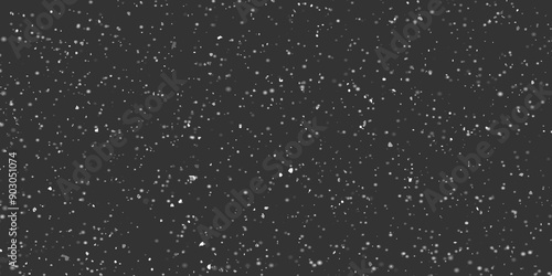 Snow and snowflakes on transparent background vector. Illustration of a drop of shiny particles.