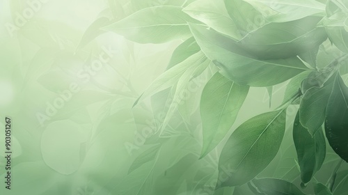 A serene green leaf background with a gentle gradient and subtle details, creating a peaceful and elegant look