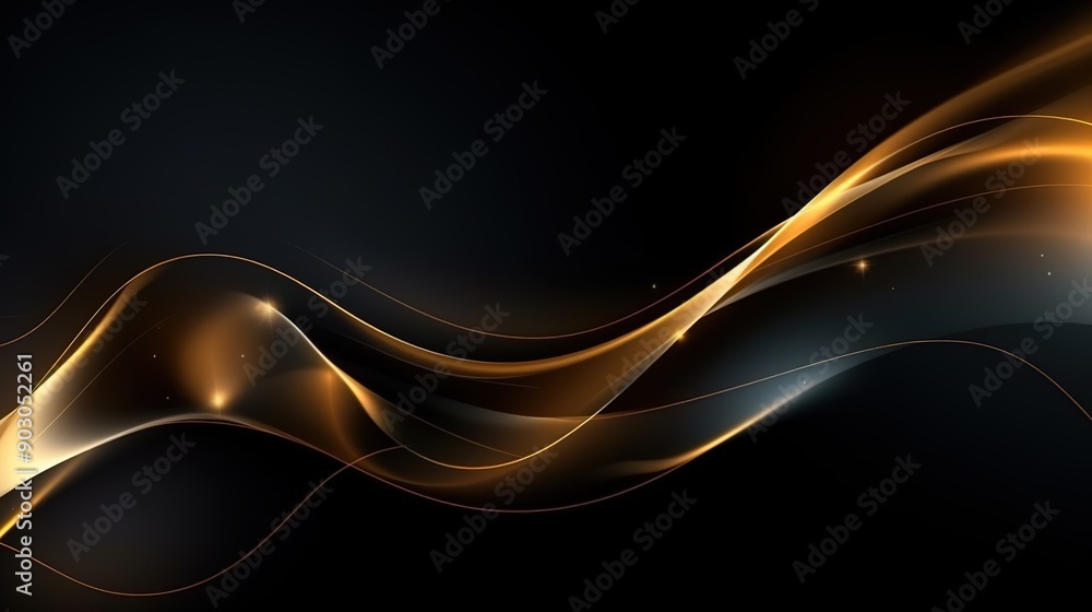 Abstract gold and black wave background. Abstract gold and black wave background.