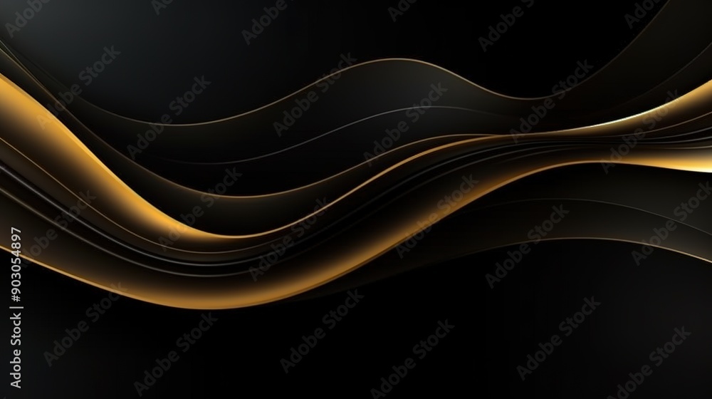 Abstract black and gold wavy background. Abstract black and gold wavy background.