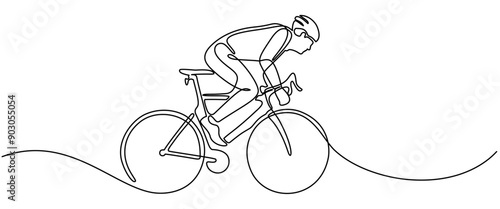  Racing Cyclist line art style illustration vector eps