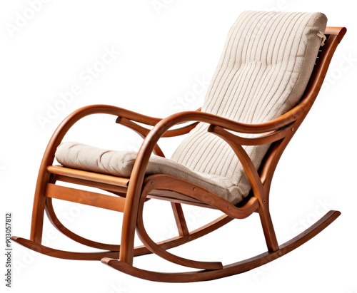 PNG Rocking chair furniture white background relaxation.