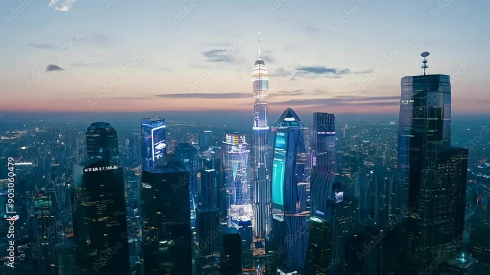 Stunning Sunrise Over a Modern Cityscape With Skyscrapers and Urban Life Stunning Sunrise Over a Modern Cityscape With Skyscrapers and Urban Life
