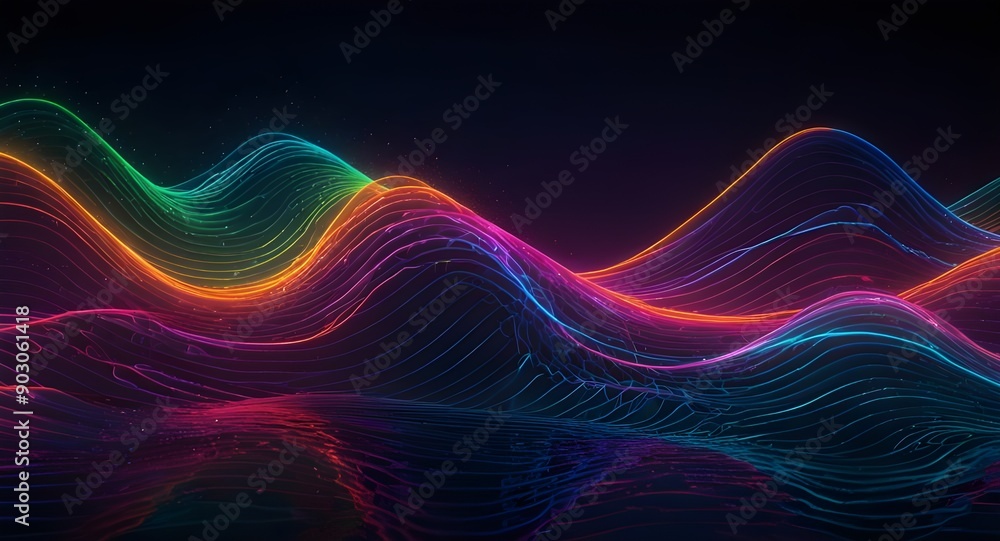 Big Neon Wave Background Big Neon Wave Background