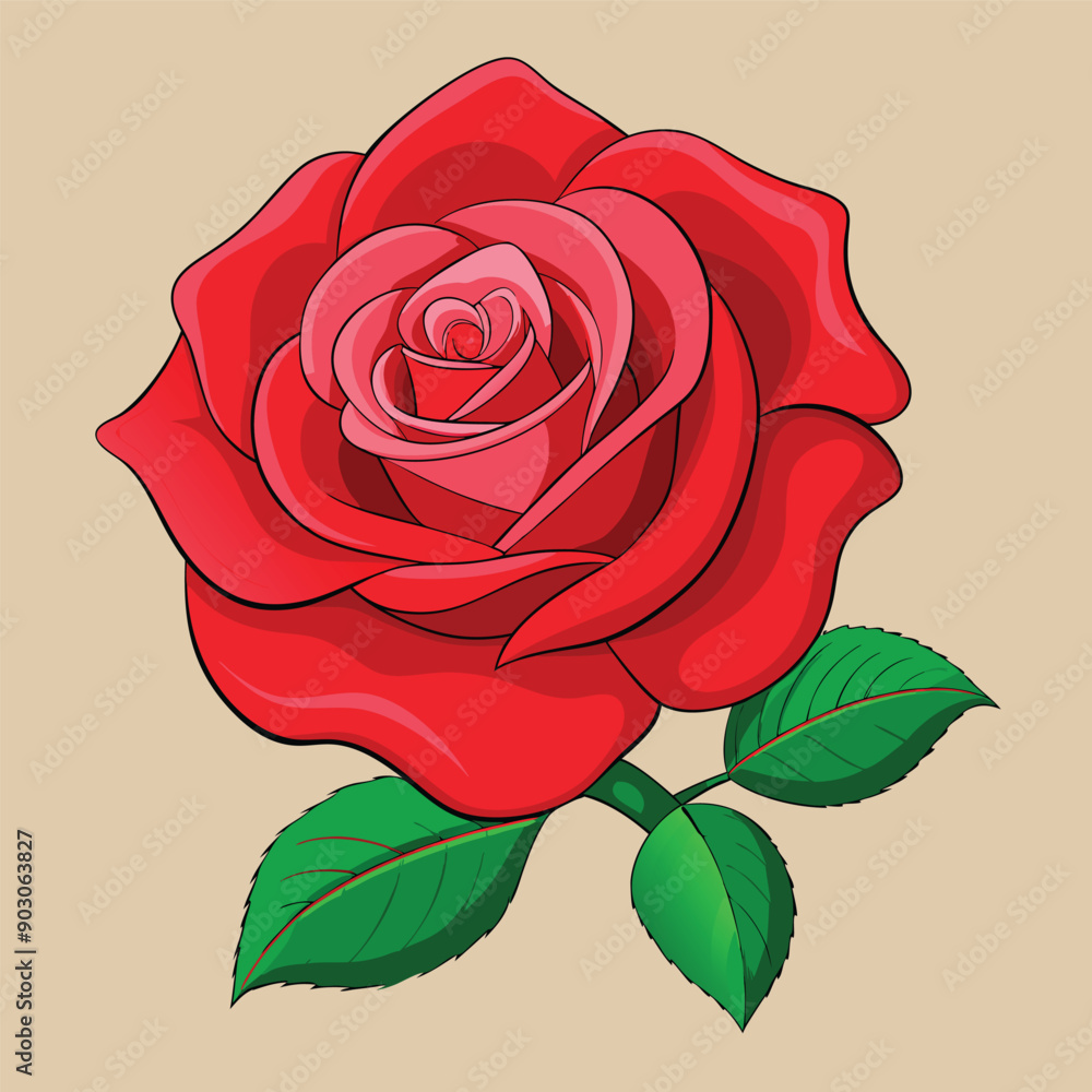 A beautiful rose design vector illustration download A beautiful rose design vector illustration download