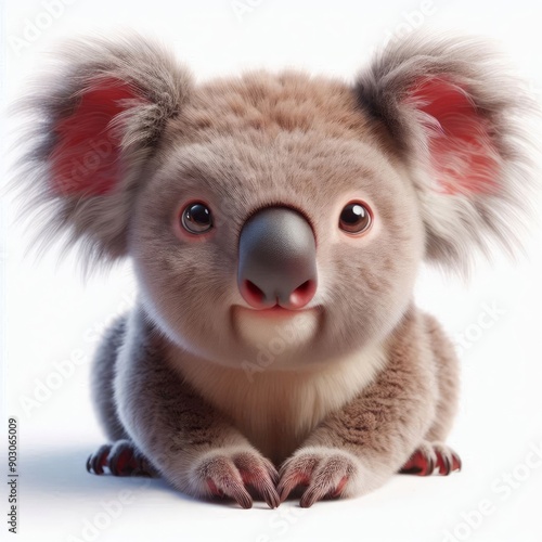 koala bear cub on white