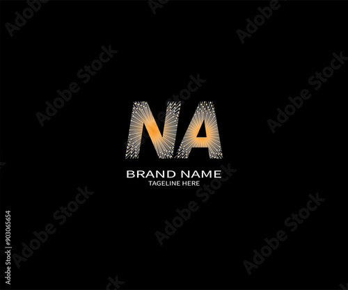 NA Letter Logo Design. Initial letters NA logo icon. Abstract letter NA N A minimal logo design template. N A Letter Design Vector with black Colors. NA logo,