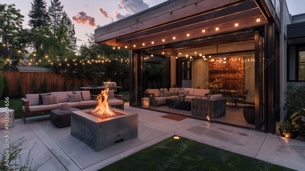 A contemporary patio with a pergola A contemporary patio with a pergola