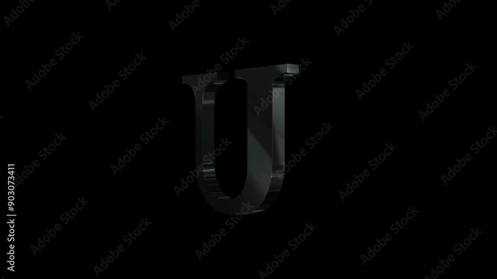 3D Rendered U letter Moving on background. Character Type Element concept 3D Rendered U letter Moving on background. Character Type Element concept