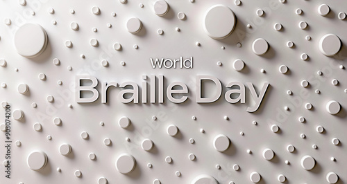 Stock image for World Braille day, concept of celebrating language that enables specially abled people to read and study photo