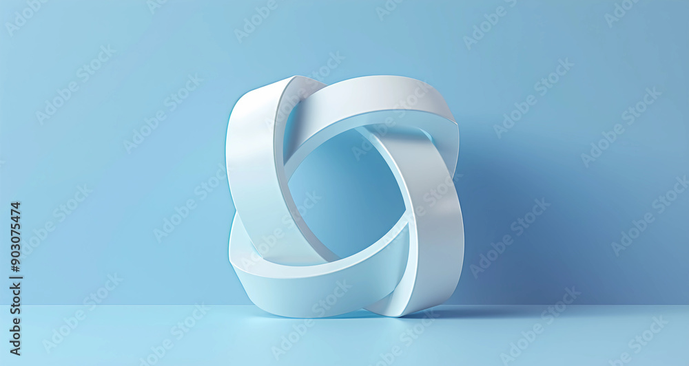 Corporate company Logo, White 3D icon on a pale blue background Corporate company Logo, White 3D icon on a pale blue background