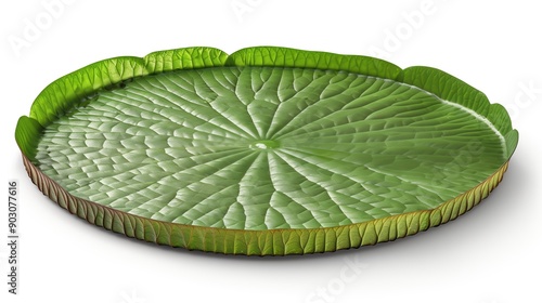 one single lily pad on white background photo