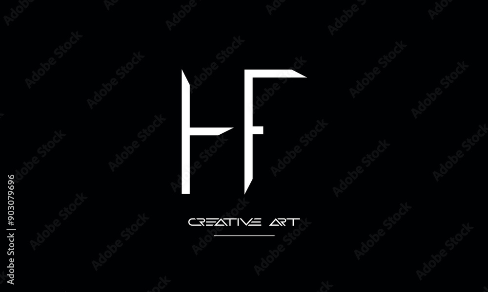 HF, FH, H, F abstract letters logo monogram HF, FH, H, F abstract letters logo monogram