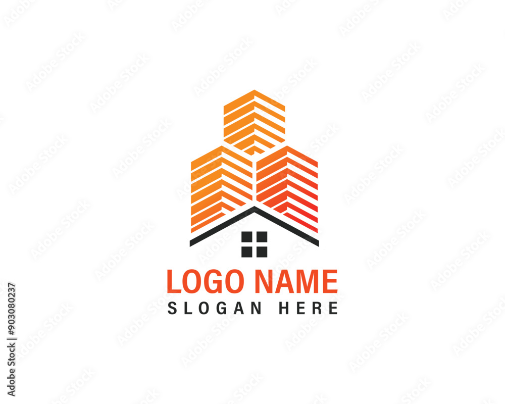 Real Estate Building House Development Blue Vector Logo Design Real Estate Building House Development Blue Vector Logo Design