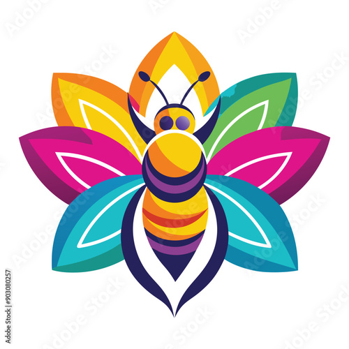 A vibrant and eye catching leaf bee logo design vector download
