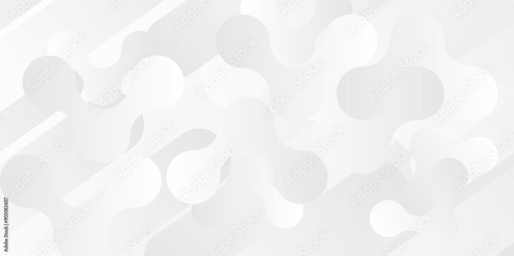 Vector white and gray gradient light abstract ornament wave paper gradient meatball wallpaper. modern creative geometric backdrop design pattern background for website banner template design.
Vector white and gray gradient light abstract ornament wave paper gradient meatball wallpaper. modern creative geometric backdrop design pattern background for website banner template design.