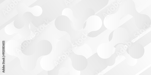 	
Vector white and gray gradient light abstract ornament wave paper gradient meatball wallpaper. modern creative geometric backdrop design pattern background for website banner template design.
