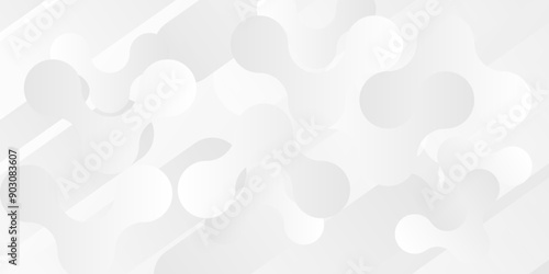 	
Vector white and gray gradient light abstract ornament wave paper gradient meatball wallpaper. modern creative geometric backdrop design pattern background for website banner template design.