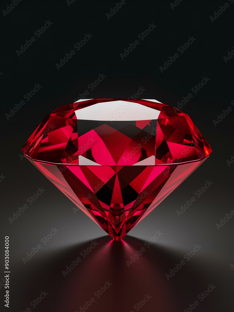 Red diamond blooming on black background Red diamond blooming on black background