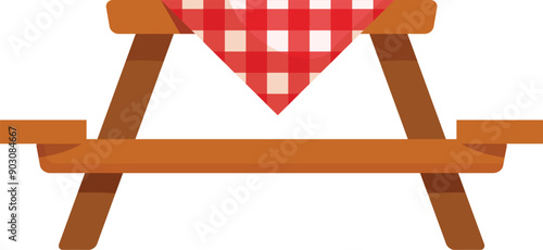 Empty picnic table waiting for friends and family to gather and enjoy a delicious outdoor meal