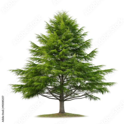 Healthy Bald Cypress Isolated on White photo