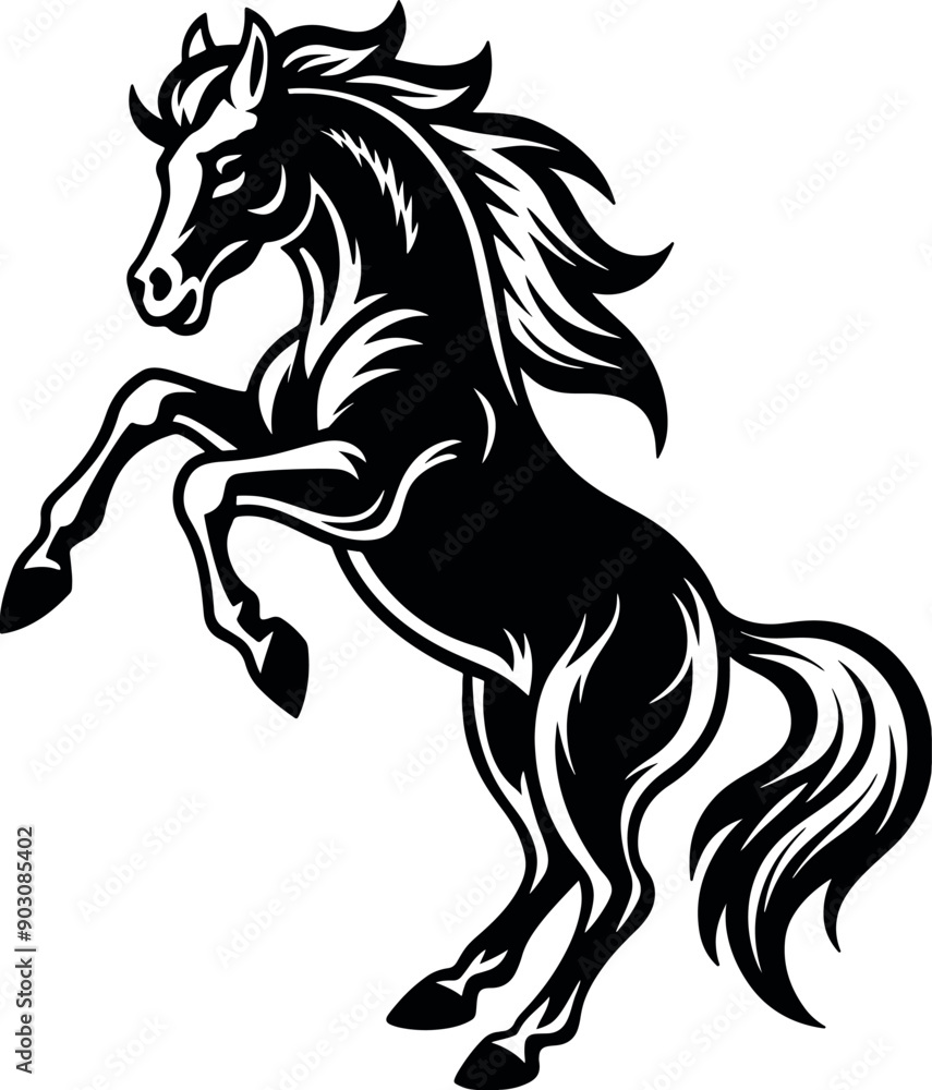 Obraz premium A Nice Horse tattoo silhouette silhouette art illustration