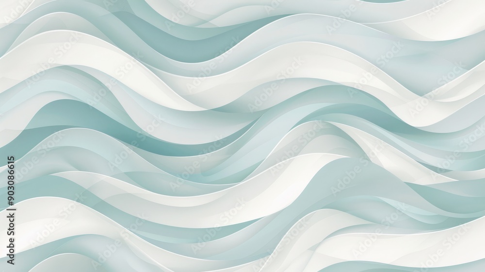 Seamless pale gray and baby blue wave patterns flowing across a dove gray background. Seamless pale gray and baby blue wave patterns flowing across a dove gray background.
