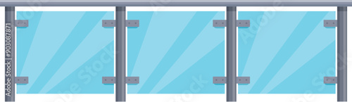 Modern glass and metal railing, providing safety and style